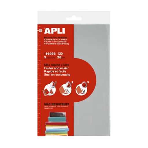 Capa de Livro com Aba Ajustável PVC 280 mm 3 Unidades