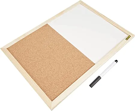 Quadro Combinado Cortiça e Quadro Branco 30x40cm com Moldura de Madeira – Bi-Office