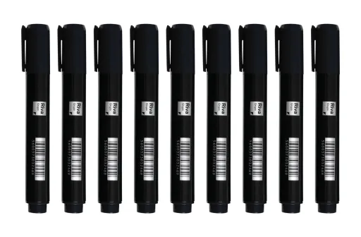 Marcador Permanente RIVA Preto – Pack 9 Unidades