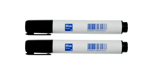 Marcador Quadros Brancos RIVA Preto – Pack 2 Unidades