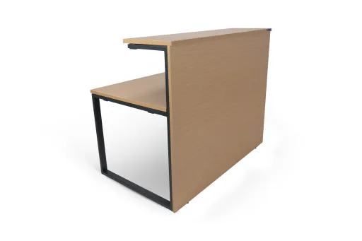 Balcão Receção Kclose 1400x800x1100mm Melamina Carvalho Trigo/Antracite