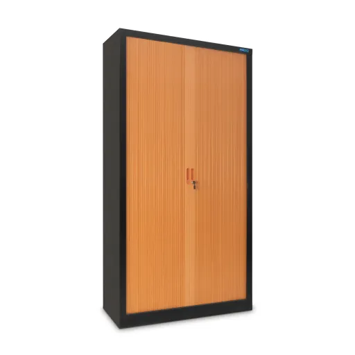 Armário Contabilidade de Persiana Preto e Cerejeira 1950x1000x420mm 