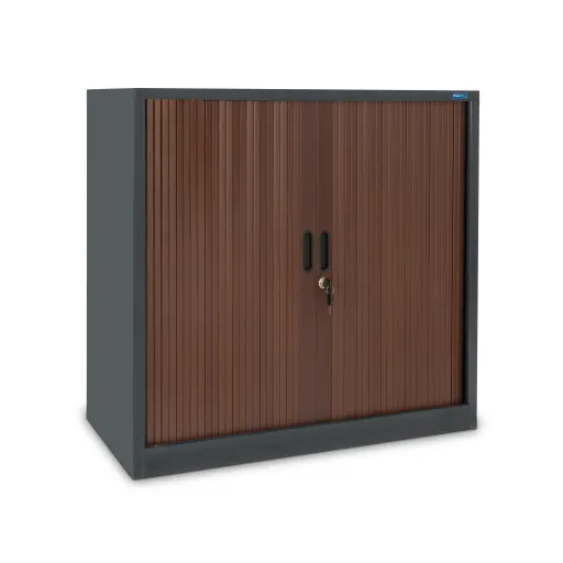 Armário de Persiana 800x800x420mm Antracite e Wengué 