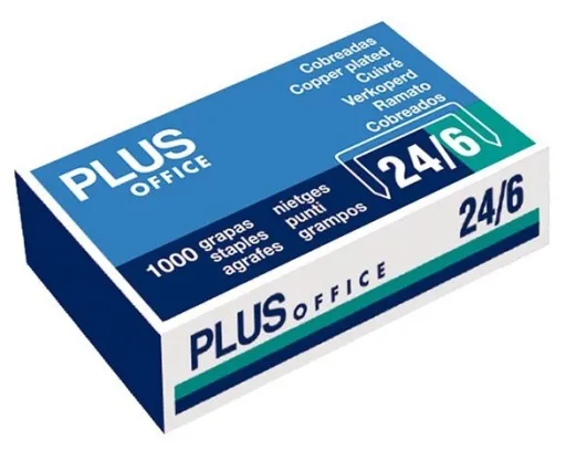 Agrafes Plus 22/6 24/6 Prateado - Caixa com 1000 Unidades