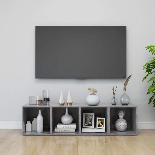 Móveis de TV   Derivados de Madeira Cinzento Cimento (4 pcs)