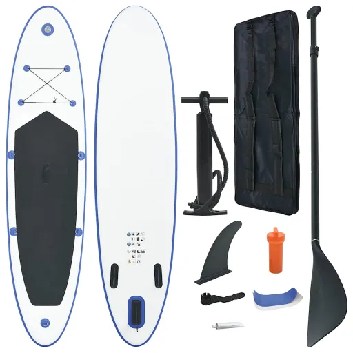 Prancha de Paddle SUP Insuflável Azul e Branco