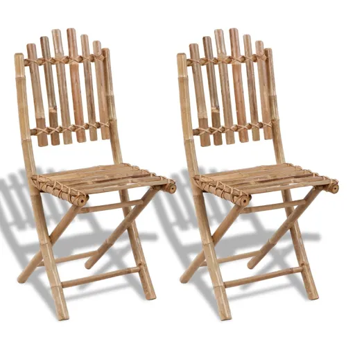 Cadeiras de Jardim Dobráveis   Bambu (2 pcs)