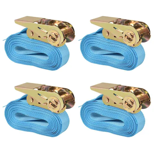 Cintas de Fixação c/ Roquete   0,8 Toneladas 6mx25mm Azul (4 pcs)