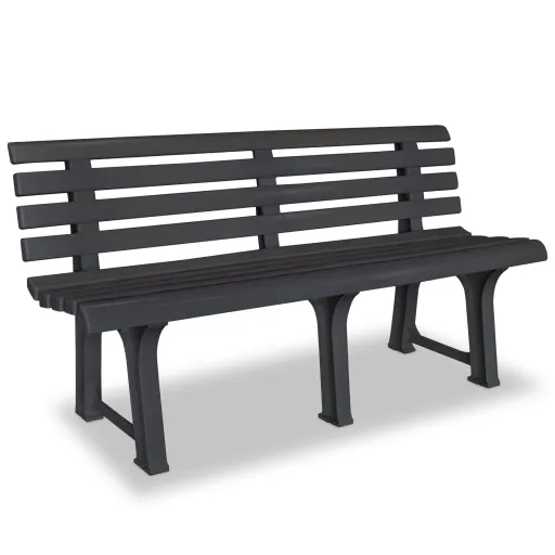 Banco de Jardim 145,5 cm Plástico Antracite