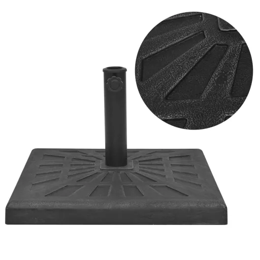 Base para Guarda-Sol em Resina Quadrado Preto 12 kg