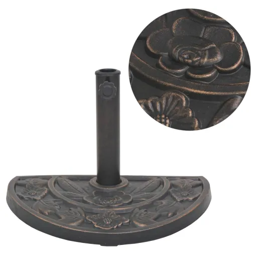 Base para Guarda-Sol em Resina Semicircular Bronze 9 kg