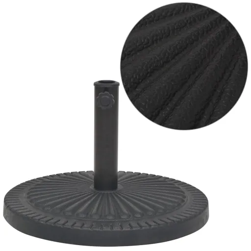 Base para Guarda-Sol em Resina Redondo Preto 14 kg