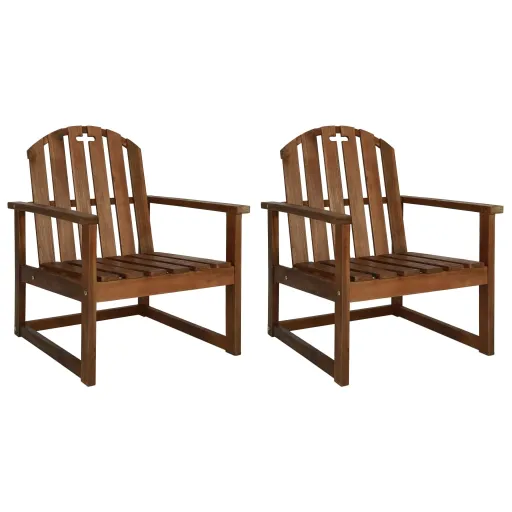 Cadeiras de Jardim   Madeira de Acácia Maciça (2 pcs)