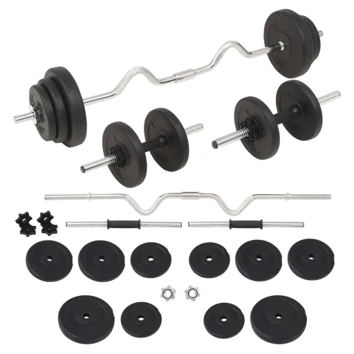 Conjunto de Barra e Halteres 30 Kg