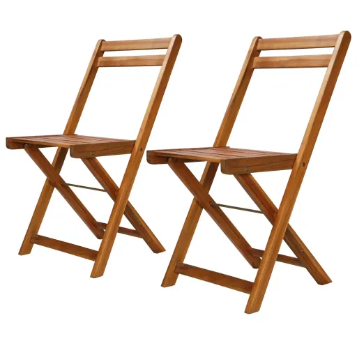 Cadeiras Bistrô de Exterior   Madeira de Acácia Maciça (2 pcs)