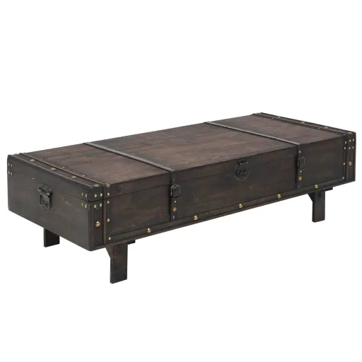 Mesa de Centro Contraplacado Estilo Vintage 120x55x35 cm