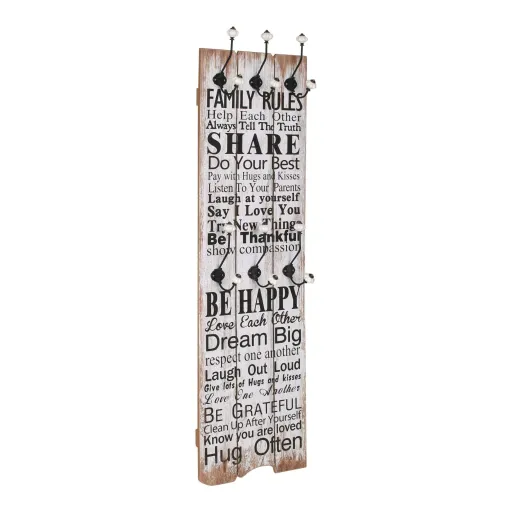 Bengaleiro de Parede com 6 Ganchos 120x40 cm FAMILY RULES