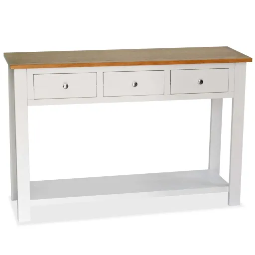 Mesa Consola 118x35x77 cm Madeira Carvalho Maciça