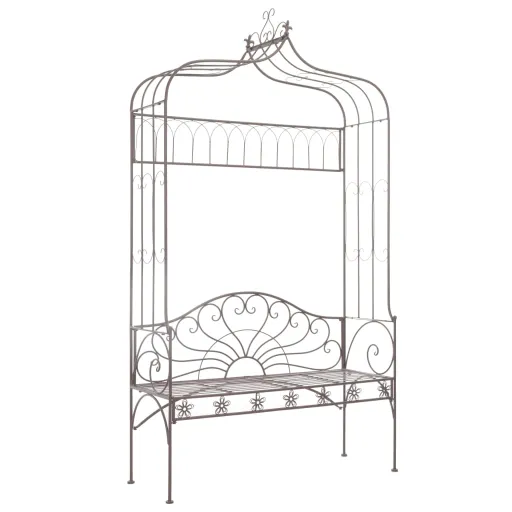 Banco de Jardim 122 cm Ferro Antigo Castanho