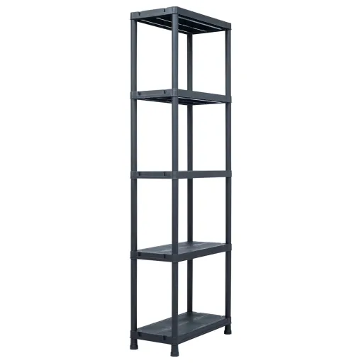 Estante de Arrumação 125 kg 60x30x180 cm Plástico Preto