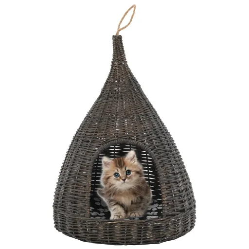 Ninho p/ Gatos Tipi c/ Almofadão 40x60 cm Salgueiro Cinzento