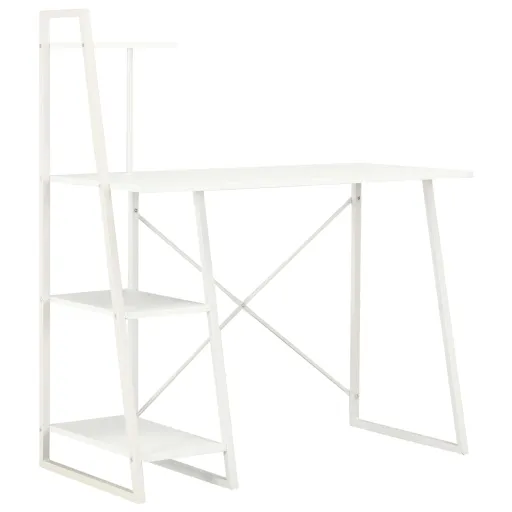 Secretária com Unidade de Prateleiras 102x50x117 cm Branco