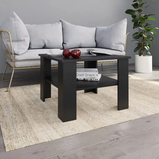 Mesa de Centro 60x60x42 cm Derivados de Madeira Preto