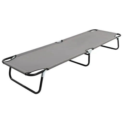 Espreguiçadeira/Cama Dobrável Aço Cinzento