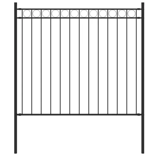 Cerca de Jardim em Aço 1,81 x 0,8 m, Preta