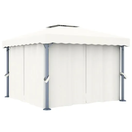 Gazebo com Cortina 3x3 m Alumínio Branco Nata
