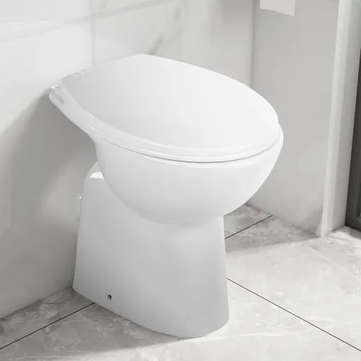 Sanita Sem Rebordo 7 cm Altura Extra Fecho Suave Cerâmica Branco