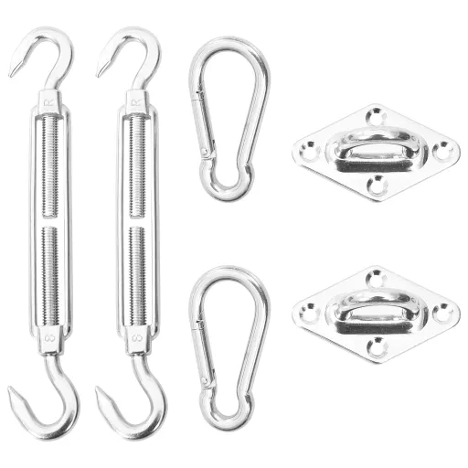 Kit de Montagem p/ para-Sol Estilo Vela   Aço Inoxidável (6 pcs)