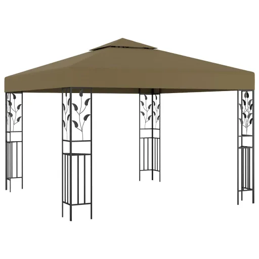 Gazebo 3x3 m 180 g/m² Cinza-Acastanhado
