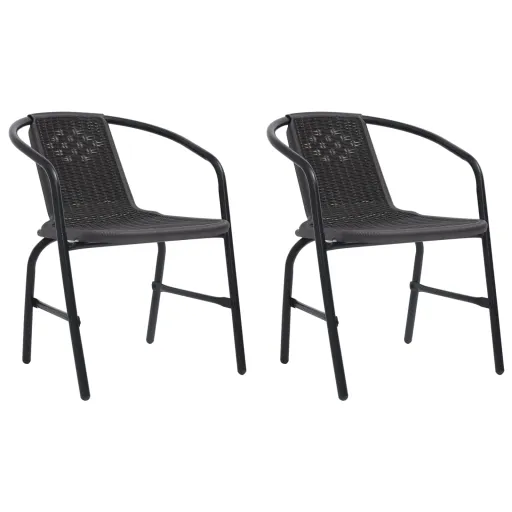 Cadeiras de Jardim   Vime Plástico e Aço 110 kg (2 pcs)