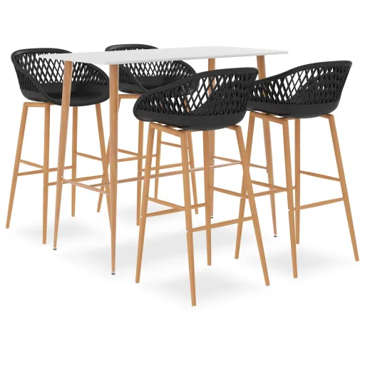 Conjunto de Bar Branco e Preto (5 pcs)