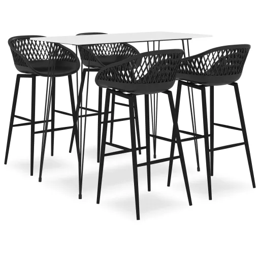 Conjunto de Bar Branco e Preto (5 pcs)