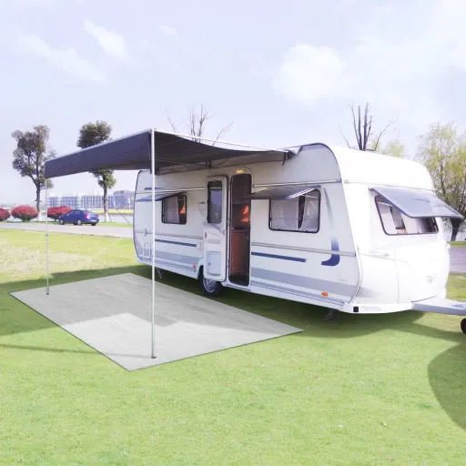 Tapete de Campismo para Tenda 200x500 cm Branco