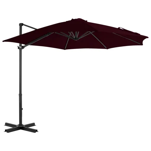 Guarda-Sol Jardim Cantilever c/ Poste Alumínio 300 cm Vermelho