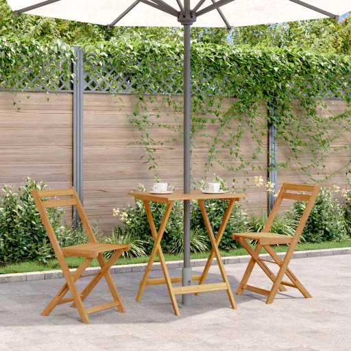 Mesa de Jardim Dobrável 60x60x75 cm Madeira de Acácia Maciça