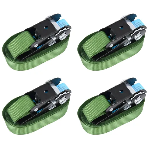 Cintas de Fixação c/ Roquete   800 DaN 6 m Verde (4 pcs)