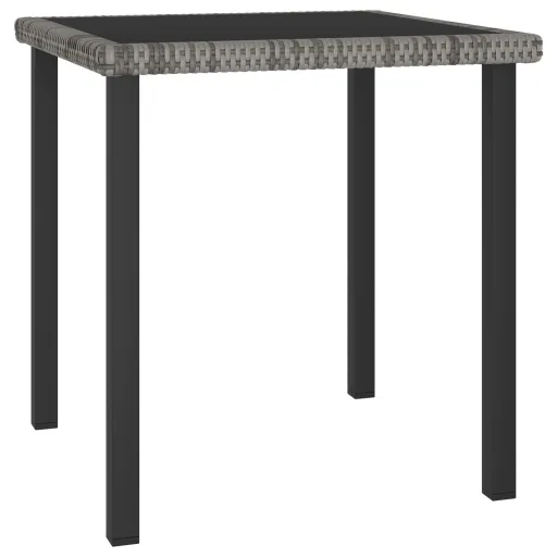 Mesa de Jantar para Jardim 70x70x73 cm Vime PE Cinzento