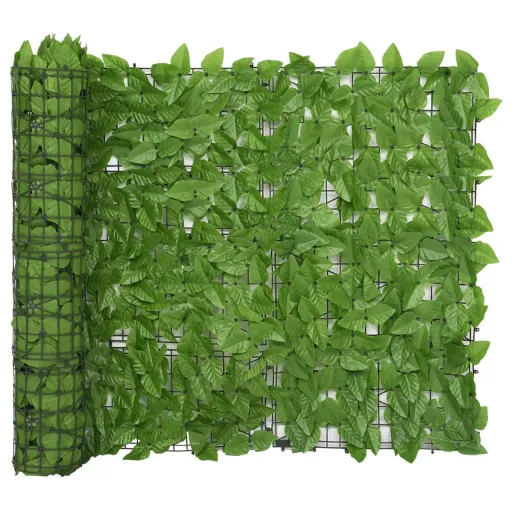 Tela de Varanda com Folhas Verde 300x100 cm