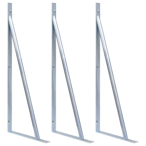 Suportes para Postes de Vedação   Aço Galvanizado (3 pcs)