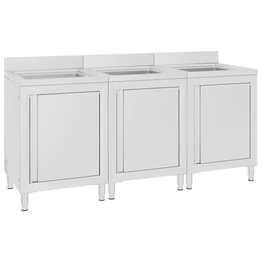 Armários c/ Lava-Louça Cozinha Comercial   Aço Inoxidável (3 pcs)