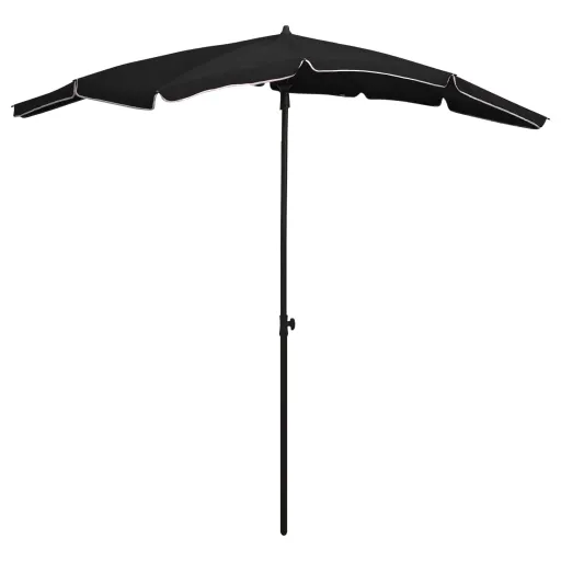 Guarda-Sol de Jardim com Poste 200x130 cm Preto