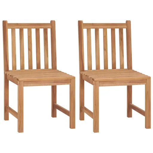 Cadeiras de Jardim   Madeira de Teca Maciça (2 pcs)