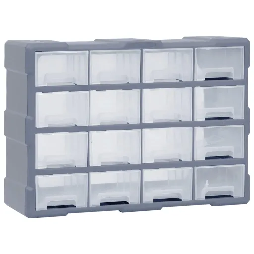 Caixa Organizadora com 16 Gavetas Médias 52x16x37 cm