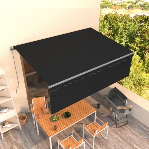 Toldo Retrátil Manual com Estore 4x3 m Antracite