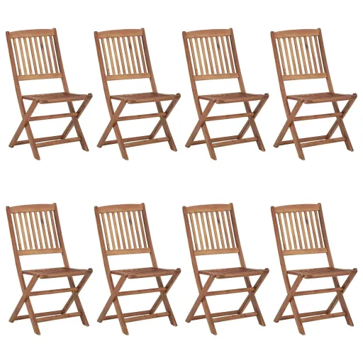 Cadeiras de Exterior Dobráveis   Madeira de Acácia Maciça (8 pcs)