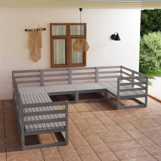 Conjunto Lounge de Jardim Pinho Maciço (8 pcs)